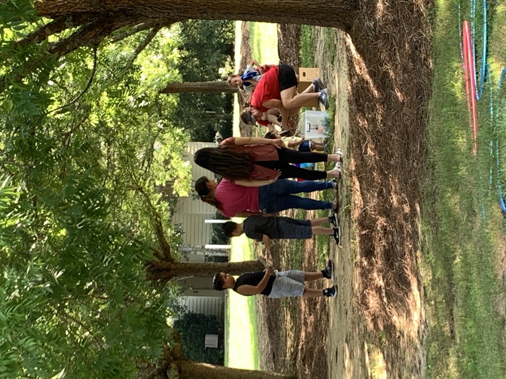 Families enjoying games