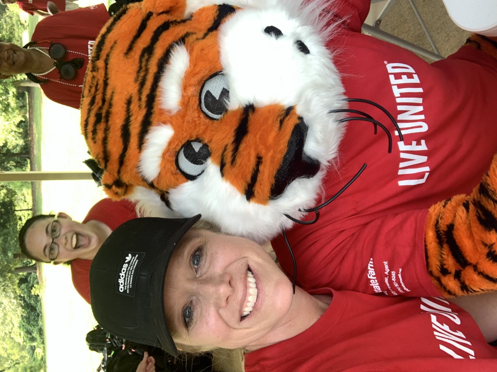 Aubie and United Way Staff Member